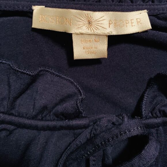 Boston Proper long sleeve Navy Blouse. Size medium - Picture 4 of 8